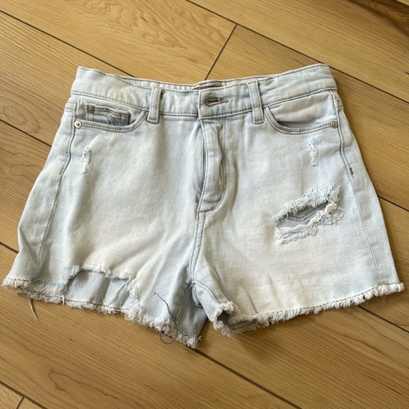 DL1961 Distressed Raw Hem FRAYED JEAN SHORTS DENIM - Picture 1 of 8